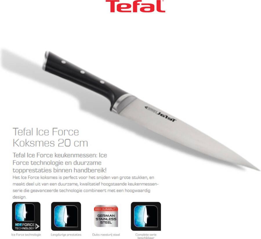 Tefal Ice Force Pro Chronium Carbon 158B 12 251 Roestvrijstalen Koksmes 20 cm