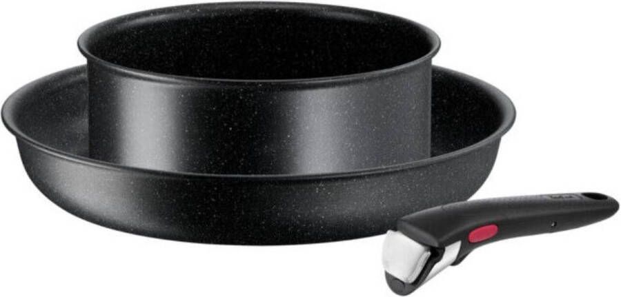 Tefal Ingenio Black Stone Pannenset 3-delig Ø20 28cm + Afneembaar Handvat Inductie