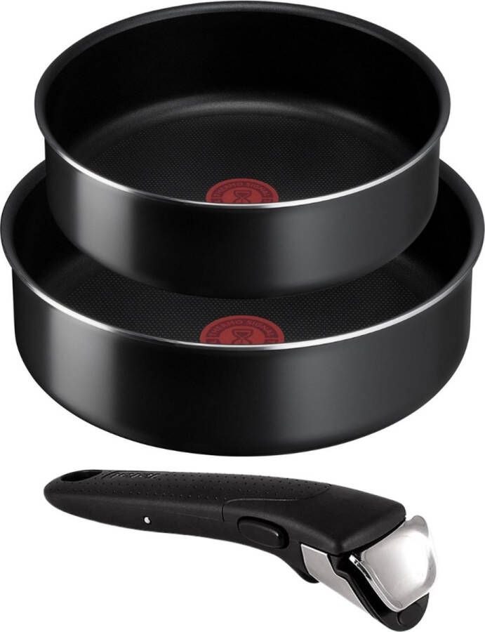 Tefal Ingenio Easy Cook & Clean 3-Delig Sauteer Pannenset 24 en 20 cm + Ingenio handgreep Alle Warmtebronnen (Exclusief Inductie)