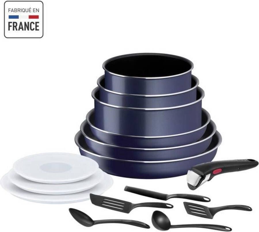 Tefal INGENIO Easy Cook & Clean Set 15-delig Koekenpan Braadpan Niet-inductie Antiaanbaklaag Made in France L1579502