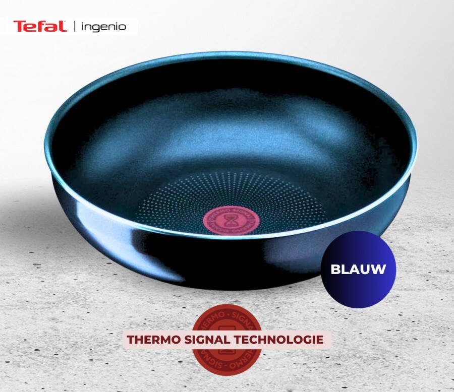 Tefal ingenio Essentials Daily Wok Hoogwaardig Alluminium Wokpan Blauw 28 cm (exclusief Ingenio Handgreep)