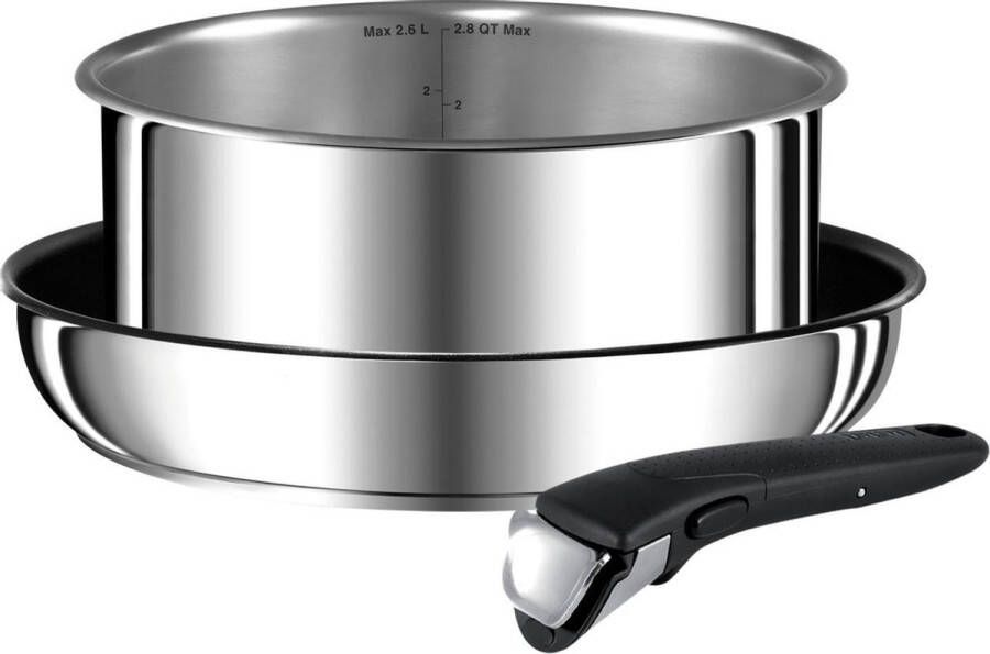 Tefal Ingenio Préferènce Pannenset 3 delig Koekenpan Ø 24 cm + Steelpan Ø 20 cm + handgreep)