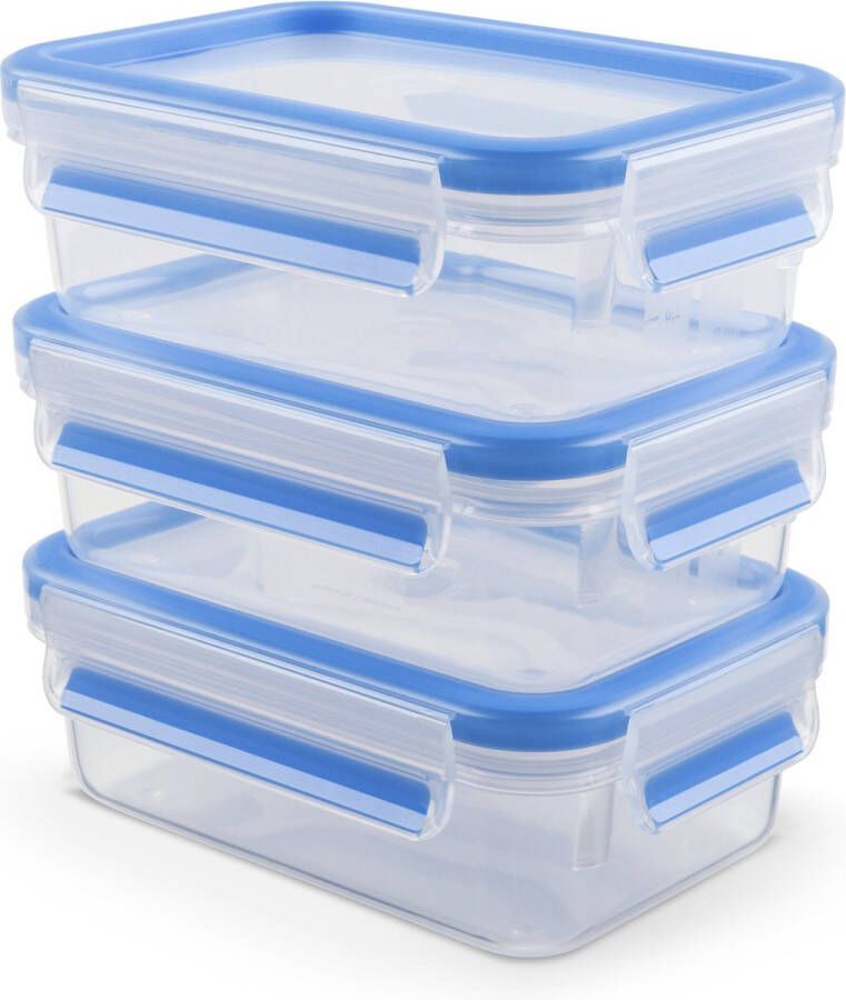 Tefal MasterSeal Fresh Vershoudbakjes 3-delige mealprep set 3x 0.55L Blauw