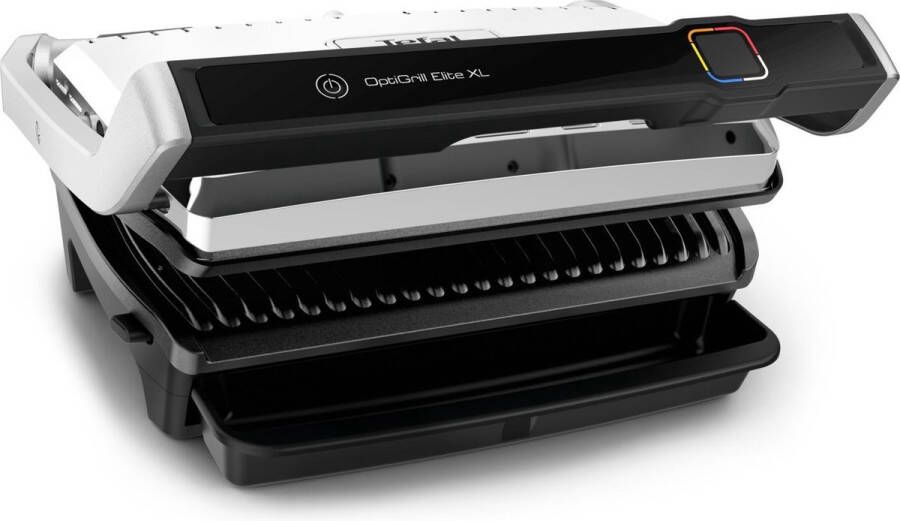 Tefal OptiGrill Elite XL GC760D Contactgrill Groot grilloppervlak 16 automatische kookprogramma s 2200W RVS