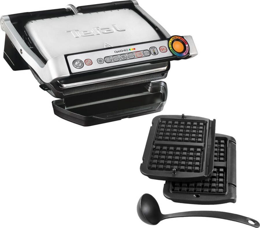 Tefal OptiGrill GC716D12 Contactgrill Inclusief wafelplaten