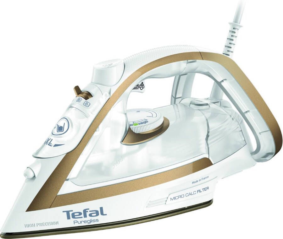 Tefal Puregliss FV8042 Stoomstrijkijzer 2900W Goud Wit