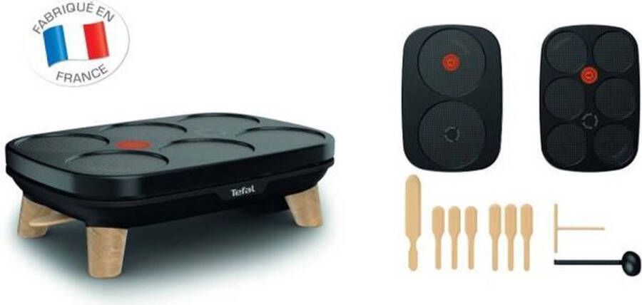 Tefal PY900D12 Gourmet-crêpiere Twee verwijderbare antiaanbakplaten Instelbare temperatuur Multifunctionele crêpes galettes pannenkoeken