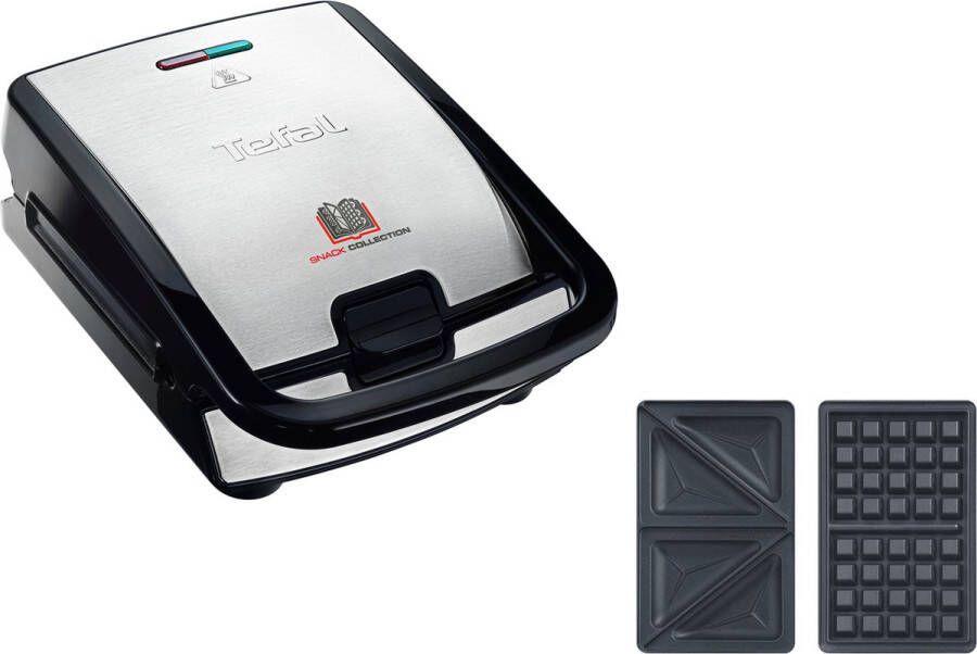 Tefal 2-in-1-combi-wafelijzer SW852D Snack Collection Sandwich- en wafelmaker platen met antiaanbaklaag geschikt voor de vaatwasser met velerlei functies uit te breiden