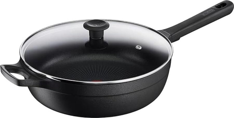 Tefal Trattoria Pro Hapjespan met Deksel Ø28cm Inductie Gietaluminium Ovenbestendig Zwart