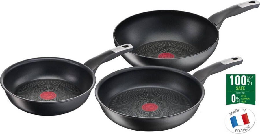 Tefal Unlimited Pannenset Ø 24 + Ø 28 cm Koekenpannen & Wokpan Ø 28 cm Inductie