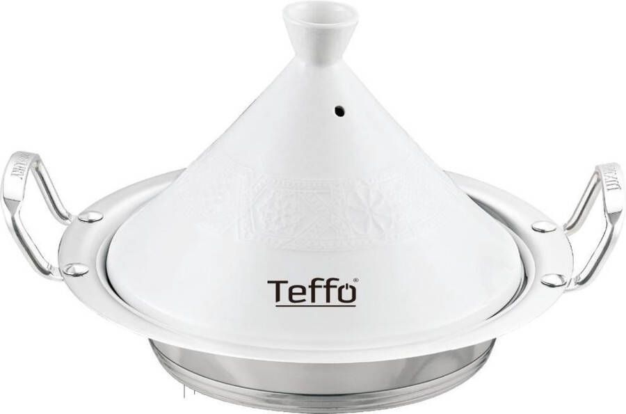 Teffo Tajine Ø 30 cm Graniet Geschikt voor alle warmtebronnen inclusief inductie Wit Zilver