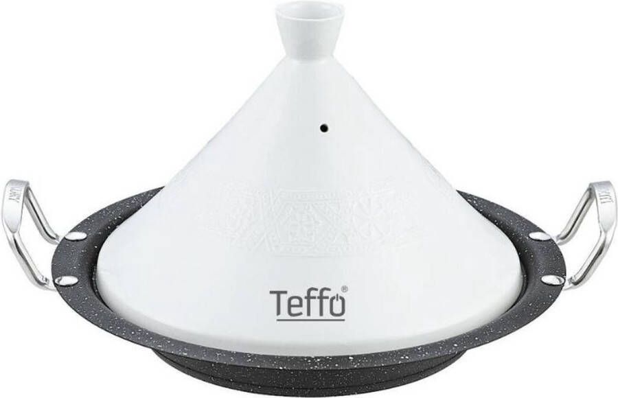 Teffo Tajine Ø 34 cm Graniet Geschikt voor alle warmtebronnen inclusief inductie Wit Zwart