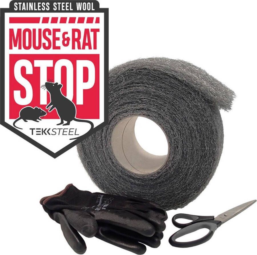 TEKKSTEEL Muis & Rat STOP muizen staalwol SET 1 kg RVS staalwol tegen muizen Ongediertewering Ongediertebestrijding