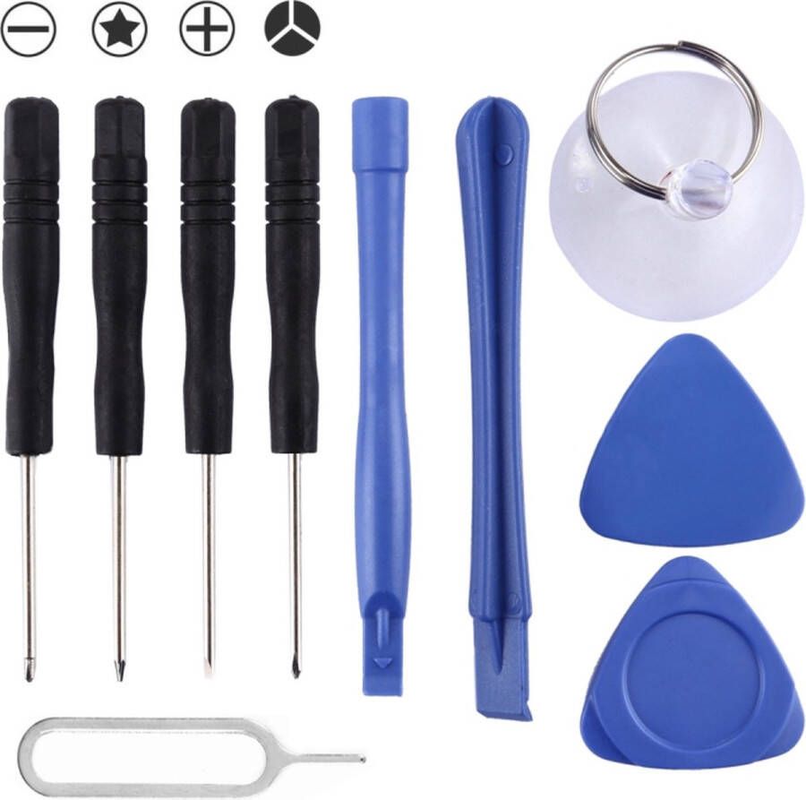 Telestore Smartphone tablet micro Schroevendraaierset 10 delige reparatieset Smartphone Schroevendraaierset Gereedschapset Geschikt Voor Apple Iphone Samsung Laptop 4 schroevendraaiers