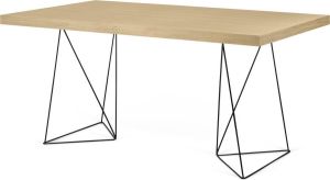 TemaHome Bureau Eik fineer tafelblad Lengte = 160 cm Zwart metalen onderstel