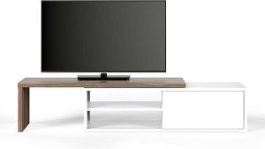 TemaHome Outlet Uitschuifbaar TV Meubel Move L110 203 X B35 X H32 Cm Mat Wit Walnoot