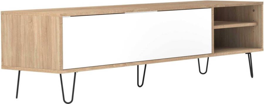 Symbiosis TV-meubel Lardal eikenkleur wit 43 5x165x40 cm Leen Bakker