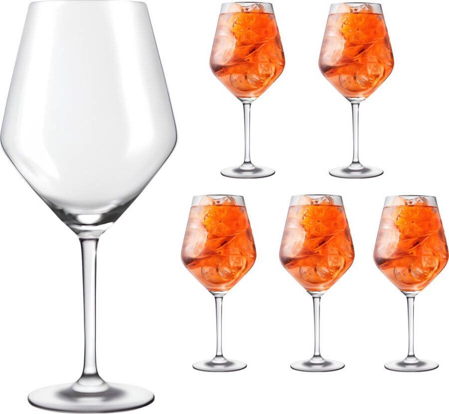 Ten Aperol Spritz Glazen 770ml + 42 APEROL SPRITZ RECEP 6 Stuks Spritz glas Spritz glazen Geschenkset Kristalglas Aprol Spritz Glazen Cocktailglas