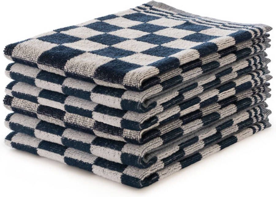 Ten Cate Keukendoeken Set Blok Blauw – 50x50 – Set van 6 – Geblokt – Blokdoeken – 100% katoen – Keukendoek – handdoeken