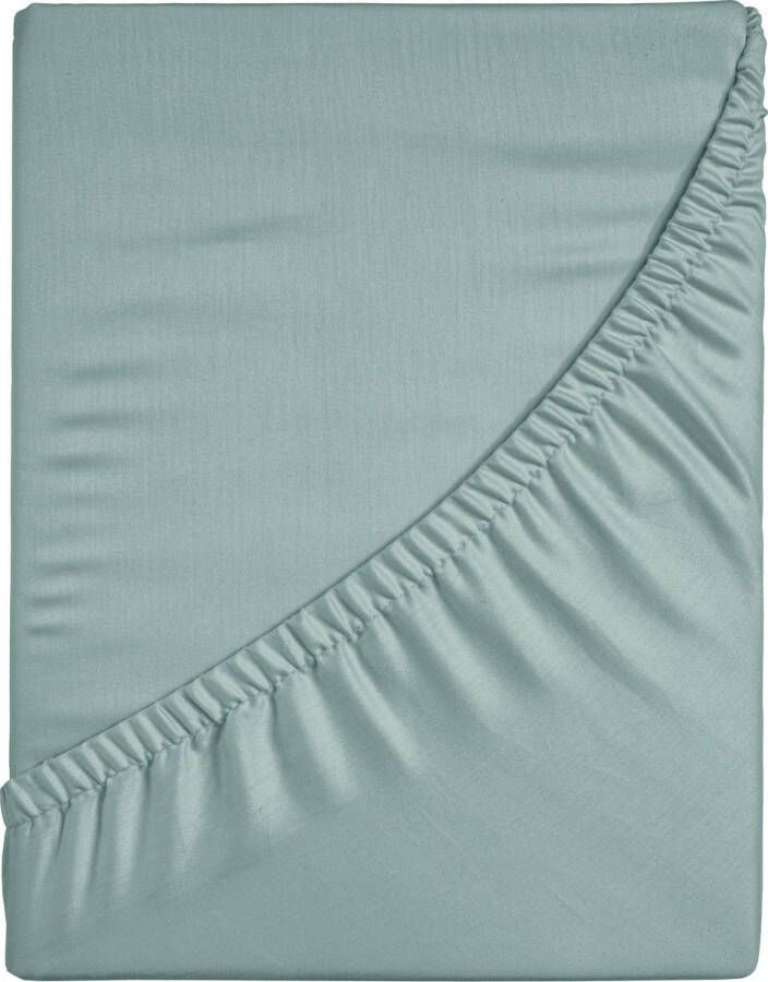 Ten Cate Premium Katoensatijnen Hoeslaken Tweepersoons Hoeslaken 140x200 cm met hoekhoogte 30 cm Geschikt voor boxspring en matras Elastiek Rondom Strijkvrij Mint Mineral Mint