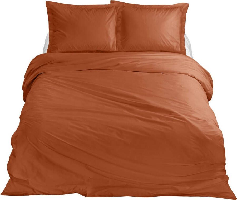 Ten Cate Premium Katoen Satijnen Dekbedovertrek 240x200 220 cm Lits-jumeaux Dekbedovertrekset Oranje Roest Indian Spice inclusief twee bijpassende kussenslopen 60x70 cm