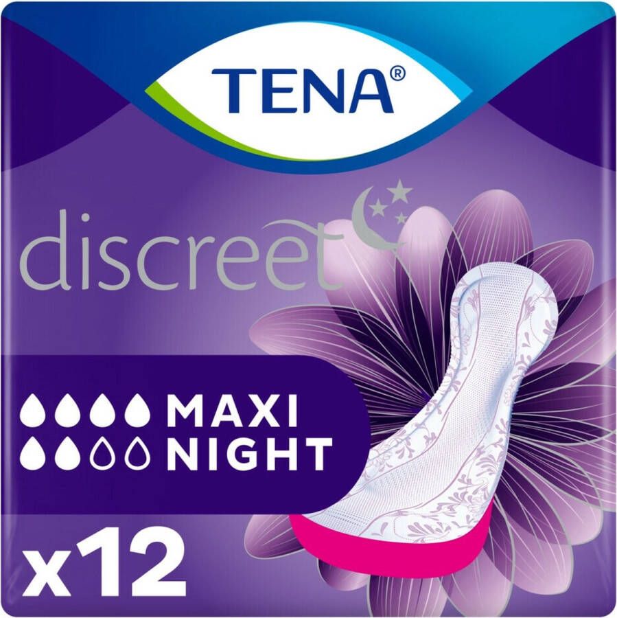 TENA Discreet Maxi Night Karton van 72 incontinentie inlegkruisjes