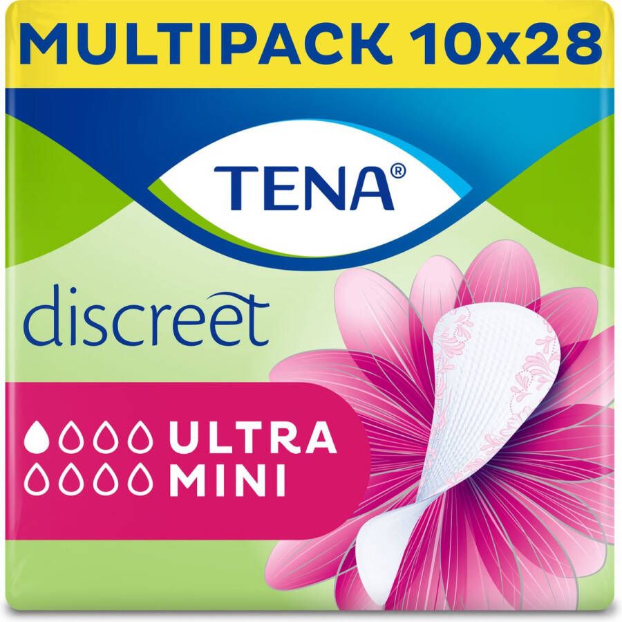 TENA Discreet Ultra Mini inlegkruisjes 10 x 28 stuks voor urineverlies (incontinentie)