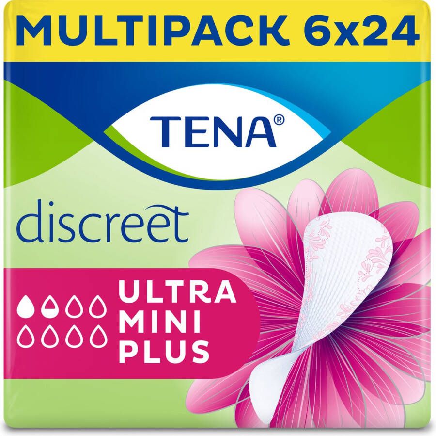 TENA Discreet Ultra Mini Plus inlegkruisjes 6 x 24 stuks voor urineverlies (incontinentie)