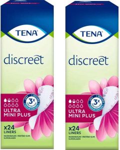TENA Discreet Ultra Mini Plus voor urineverlies 2 x 24 inlegkruisjes