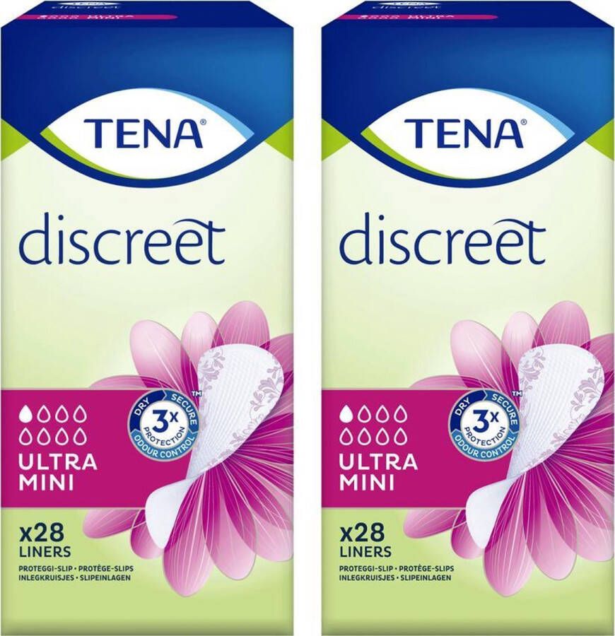 TENA Discreet Ultra Mini voor urineverlies 2 x 28 inlegkruisjes