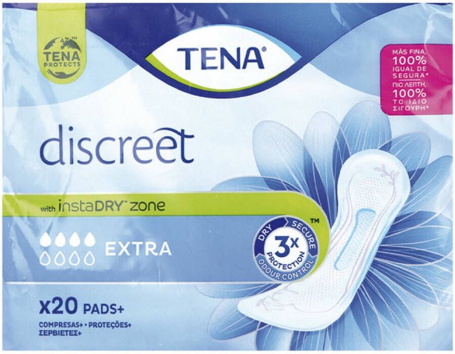 TENA Normaal Maandverband zonder vleugels Discreet Extra 20 Stuks