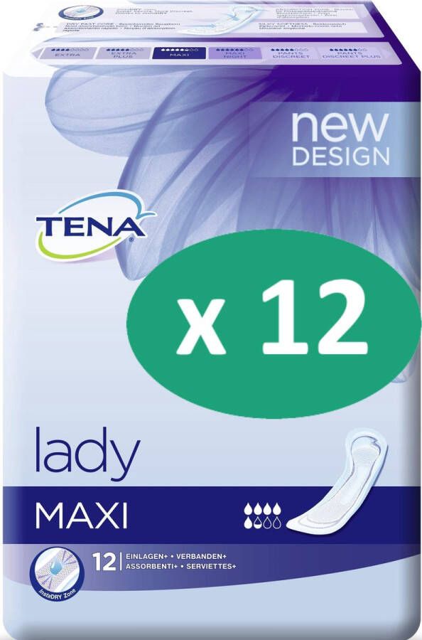 TENA Lady Maxi Karton met 144 incontinentie inlegkruisjes