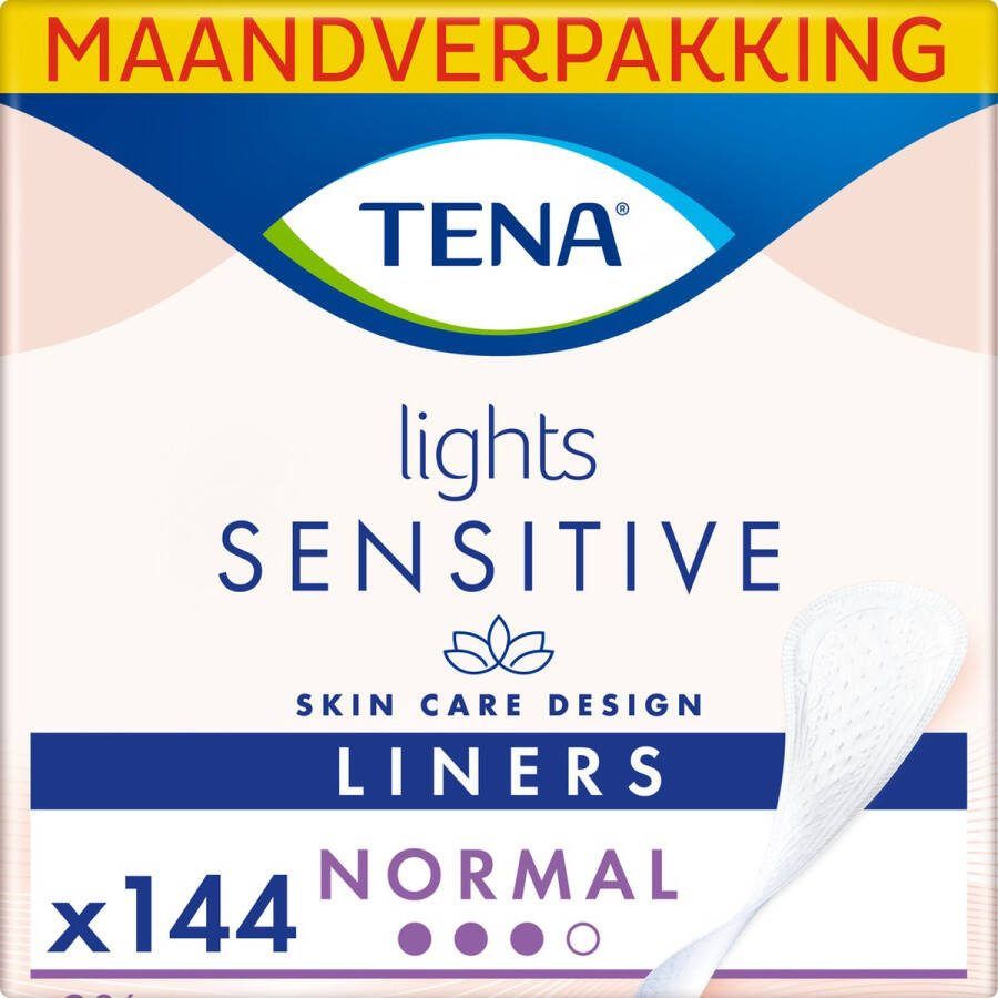 TENA Lights Sensitive Normal – Inlegkruisjes voor urineverlies – 144 stuks