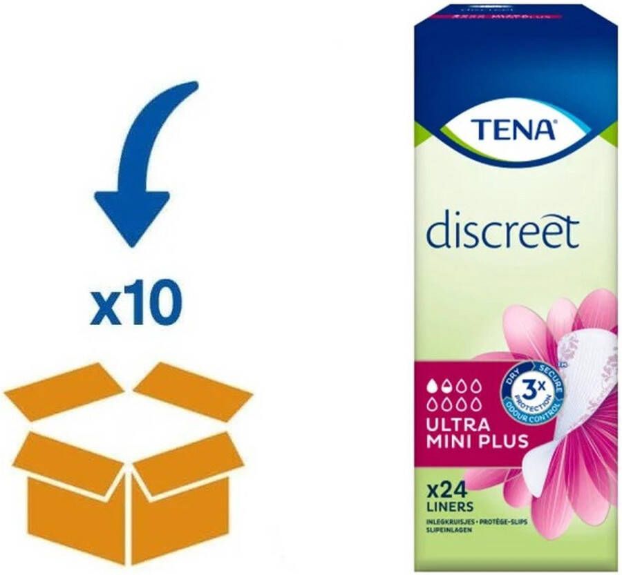 TENA (TENA Lady) TENA Discreet Ultra Mini Plus inlegkruisjes 10 pakken á 24 stuks
