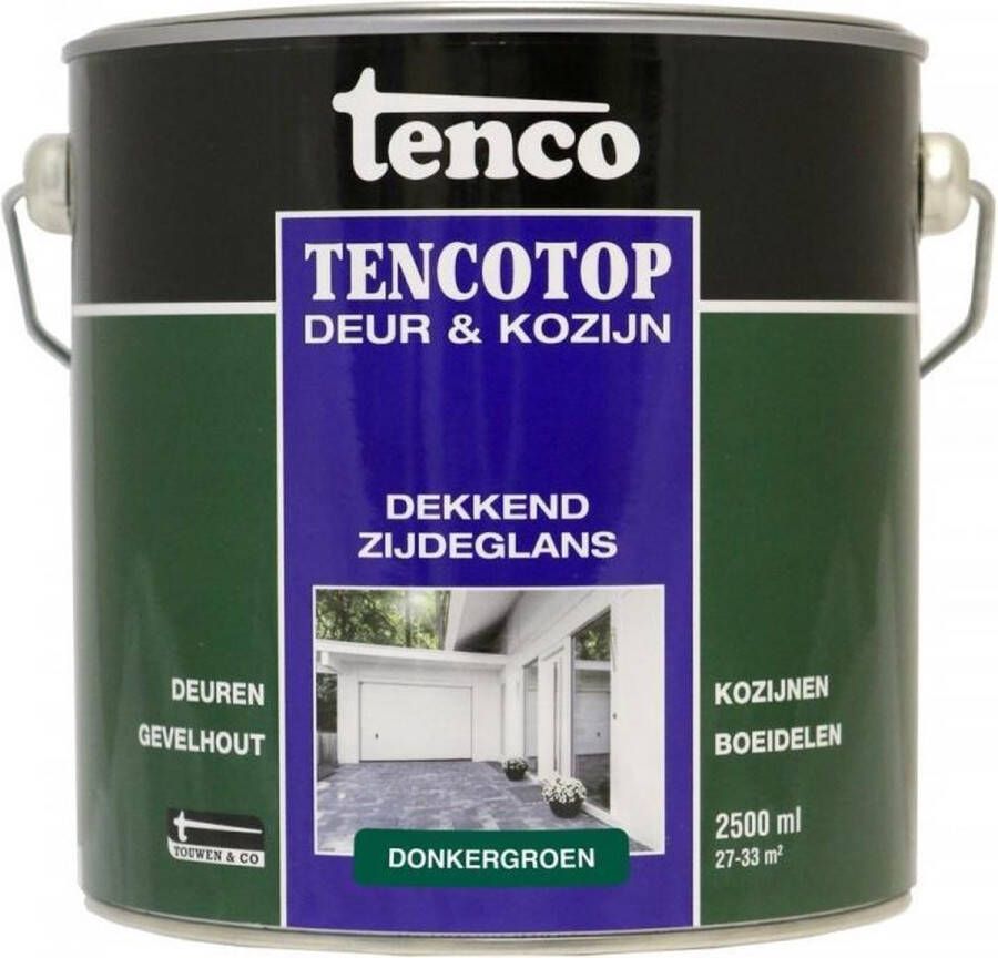 Tenco top Deur & Kozijn Beits Zijdeglans Donkergroen 2 5l