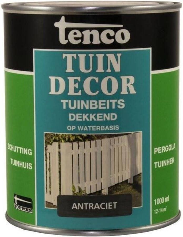 Tenco Tuindecor Dekkend Beits Dekkend Antraciet 1 L