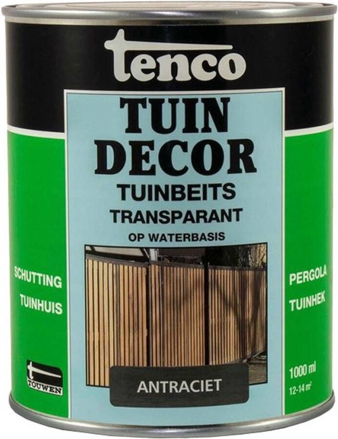 Tenco tuindecor beits transparant antraciet 1 liter