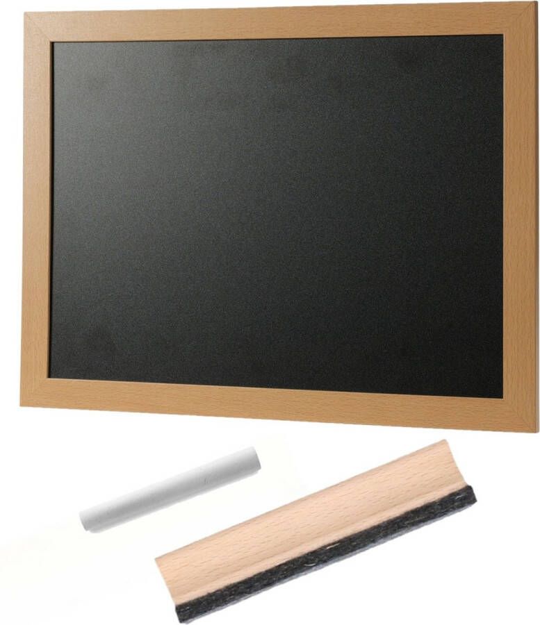 Tender toys Blackboard chalkboard incl. 1 piece of white chalk with wiper 30 x 40 cm