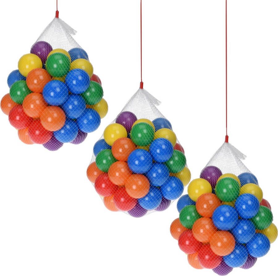 Tender toys Kunststof ballenbak ballen 150x stuks 6 cm vrolijke kleurenmix Speelgoed ballenbakballen gekleurd