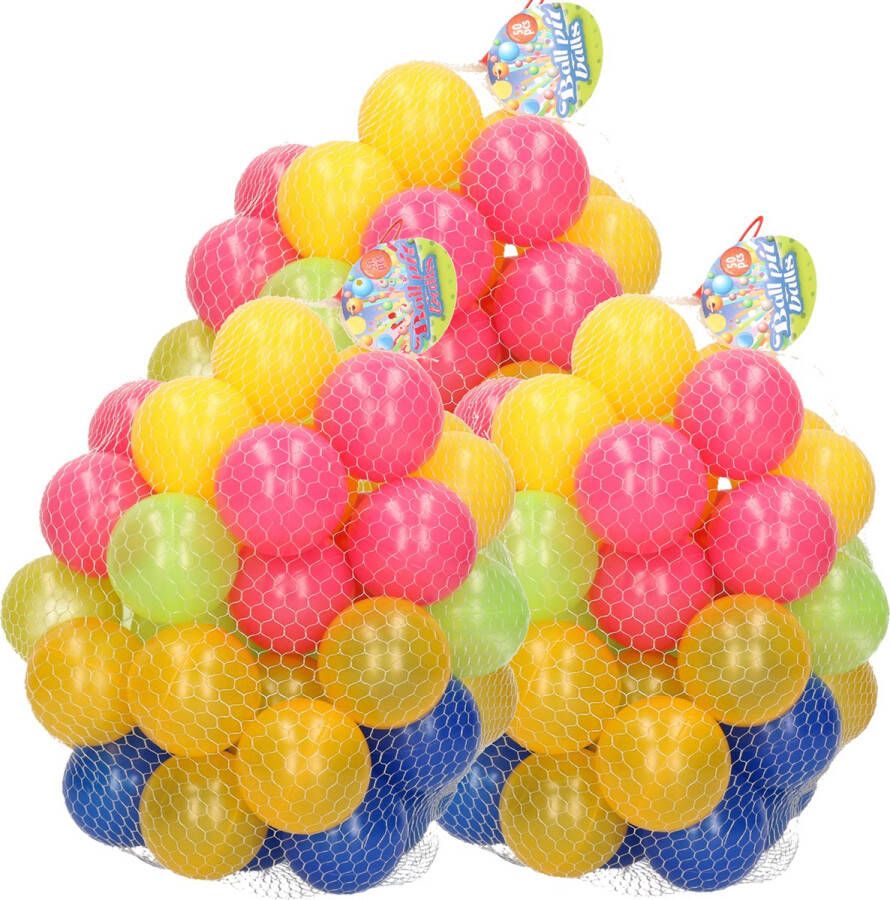 Tender toys Kunststof ballenbak ballen 250x stuks 6 cm vrolijke kleurenmix Speelgoed ballenbakballen gekleurd