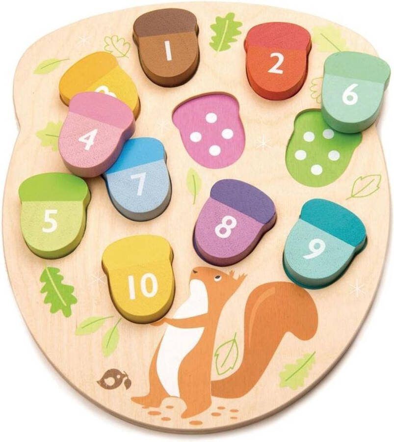 Tender toys Vormenpuzzel Eikels Junior Hout 11 Stukjes