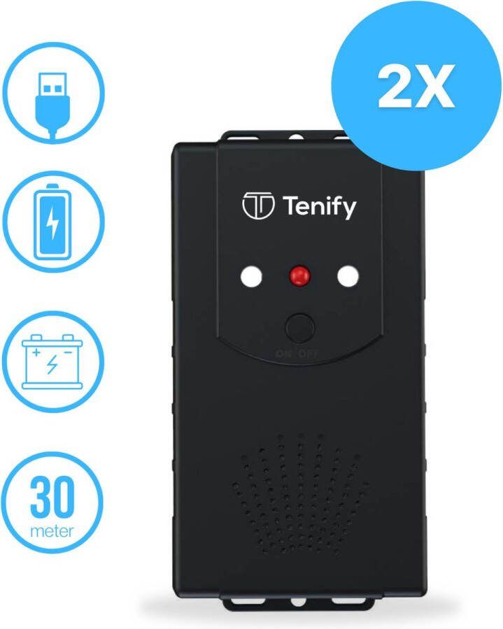 Tenify Marterverjager 2 Stuks 30M 12V Binnen & Buiten Batterij USB Auto Accu Ultrasone Ongedierte Muizen Steenmarter Ratten Verjager