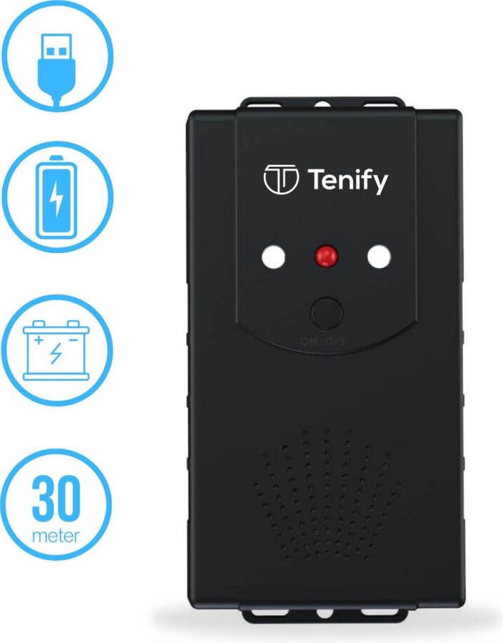 Tenify Marterverjager 30M 12V Binnen & Buiten Batterij USB Auto Accu Ultrasone Ongedierte Muizen Steenmarter Ratten Verjager
