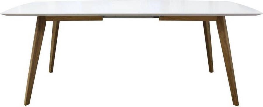 Tenzo eetkamertafel Bess wit eiken 160(205)x95 cm Leen Bakker