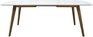 Tenzo eetkamertafel Bess wit eiken 160(205)x95 cm Leen Bakker