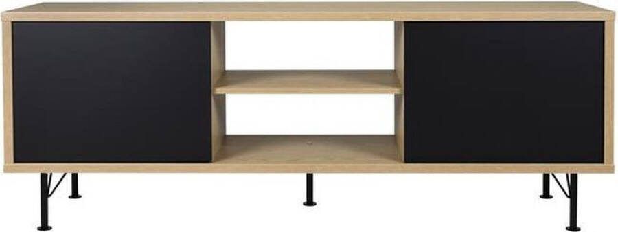 Tenzo tv-meubel Flow eikenkleur zwart 60x164x44 cm Leen Bakker
