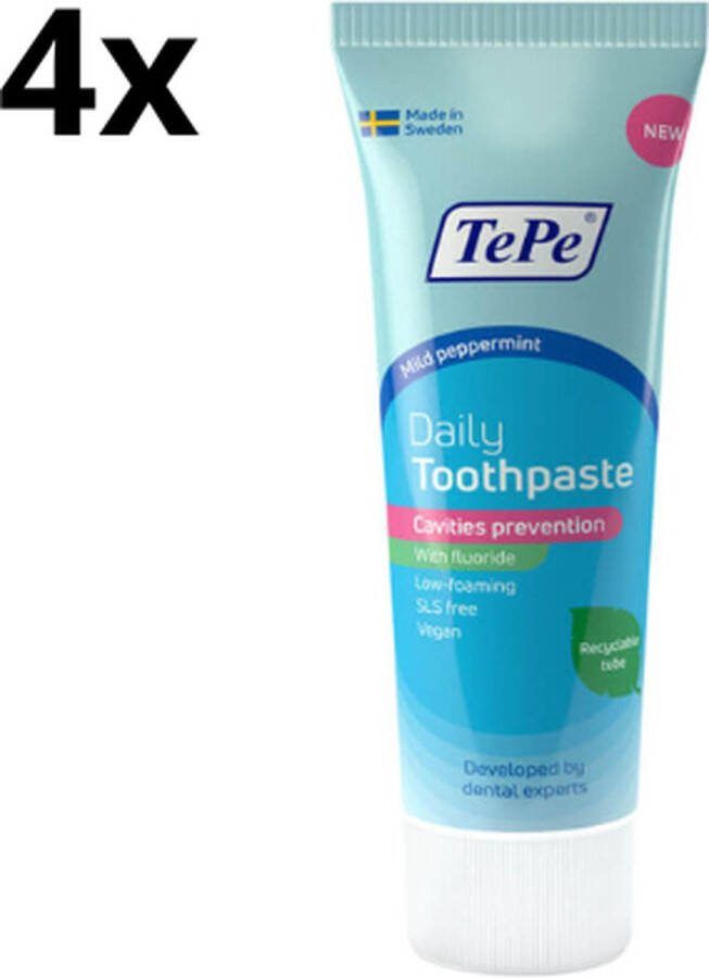 Tepe Daily Tandpasta 4 x 75 ml Voordeelverpakking