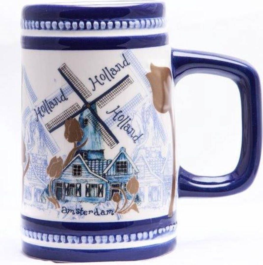 Ter Steege Beker Bier pul Delfts Blauw Holland Souvenir Amsterdam