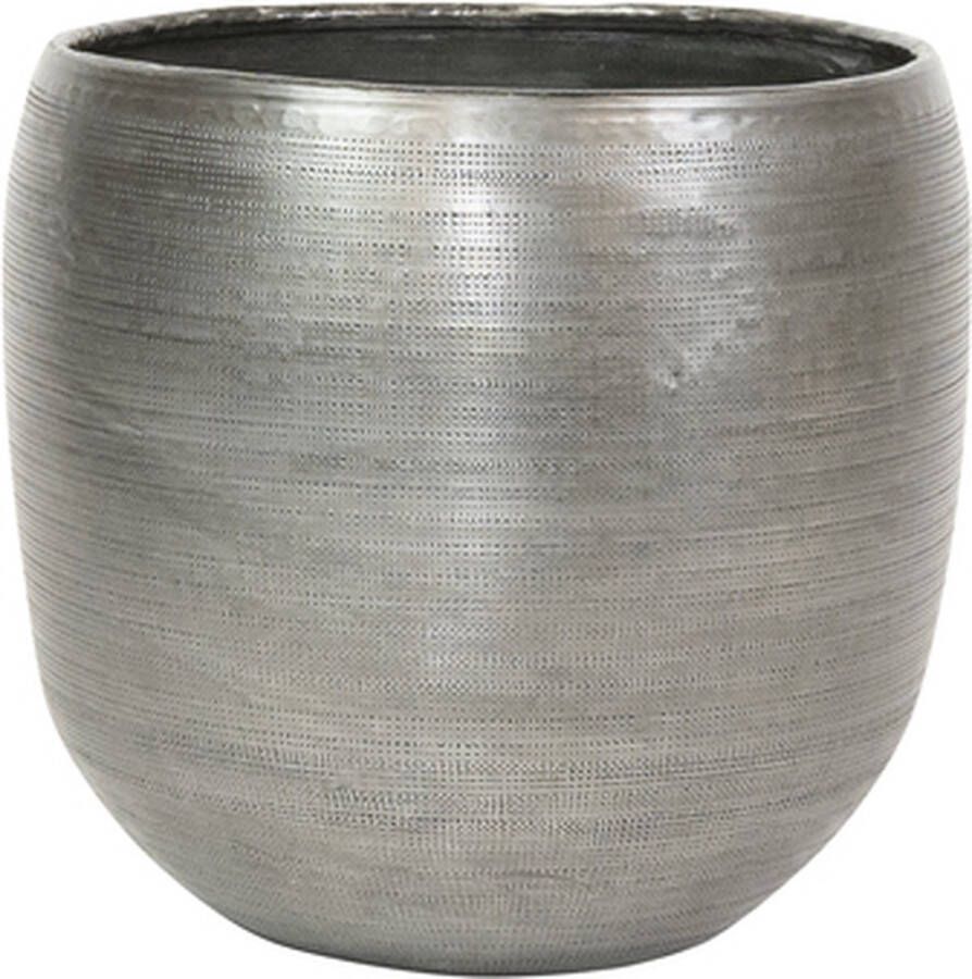 Ter Steege Bloempot Aluminium Zilver D 24 cm H 22 cm