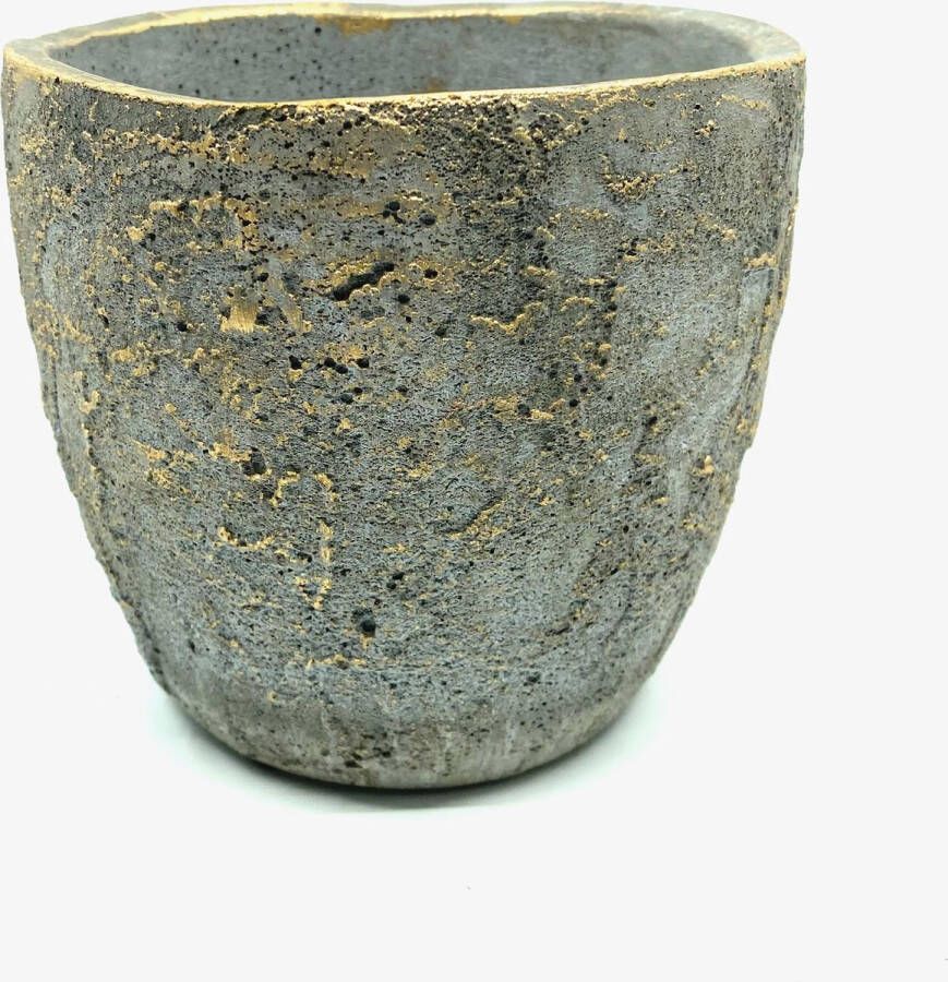 Ter Steege Bloempot Jens grijs modern en klassieke pot Diameter 14cms en Hoogte 13 cms Landelijke uitstraling